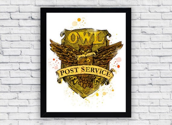 Owl Post Service Harry Potter watercolor printable Owl Post