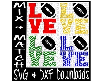 Love Football Mix & Match Cutting File - DXF SVG Files - Silhouette Cameo, Cricut