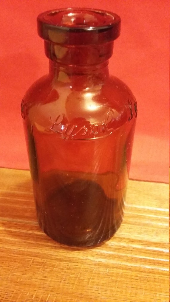 Vintage 1920s Amber Glass Lysol Pharmacy bottle