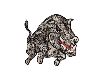 Boar Patch - Boar Embroidered Iron on Patch - BoarApplique