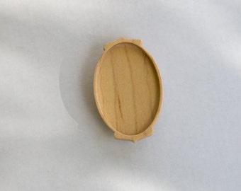 Large No laser hardwood bezel setting - Maple - 34 x 52 mm cavity - (C1-Mp)