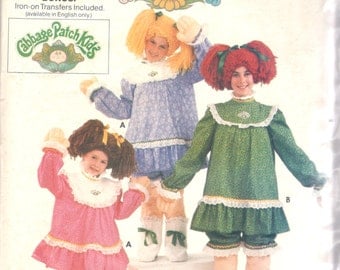 1980s Butterick 6919 Childs Cabbage Patch Costume Pattern Soft Sculpture Legs Hands Wig Vintage Sewing Pattern Size Small or Medium Or LG