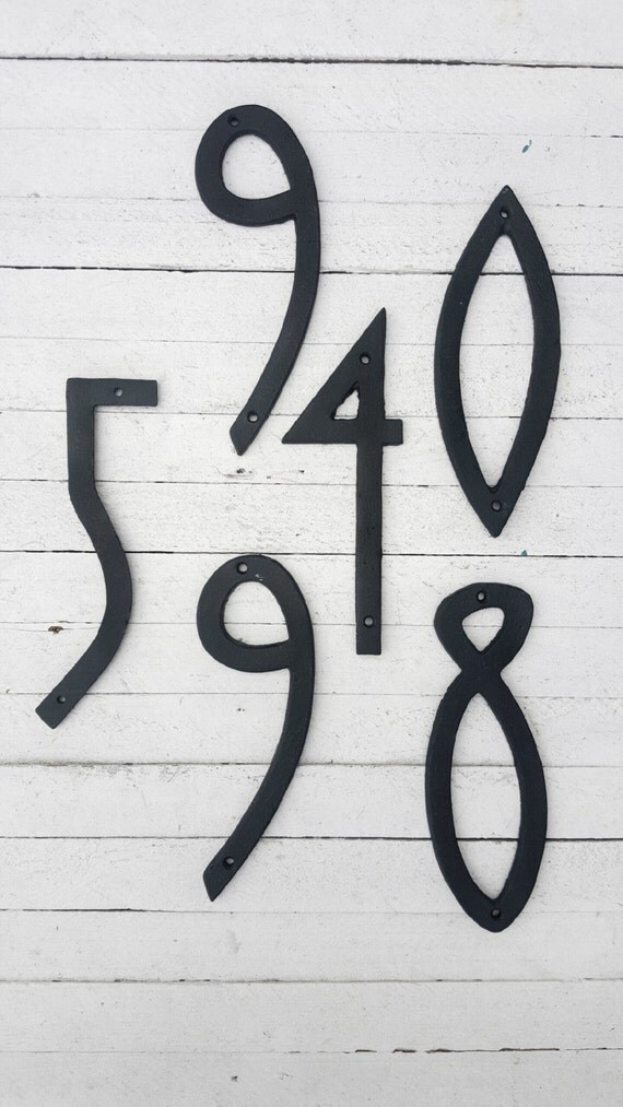 Modern House Numbers Mid Century Modern Iron by CamillaCotton