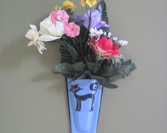 Black Cat Fused Glass Wall Vase Sconce, Pocket Vase, Bud Vase, Reed Diffuser