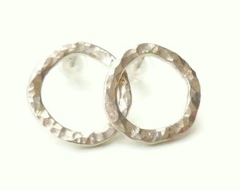 Small Sterling Silver Hoop Earrings - Stud Earrings - Sterling Silver Circle Stud Earrings - Small Silver Stud Earrings - Minimal Earrings