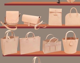 PigPong's Hand Sewn Tanned Leather Bag Patterns (Japanese craft book)