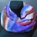 Large hand painted silk scarf in purple, white, red, brown "Elegance". OOAK silk chiffon shawl gift for her.