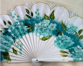 hand painted spanish fan FREE SHIPPING