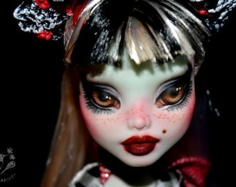 SALE monster high ooak custom doll repaint frankie stein retro pinup - Cherry