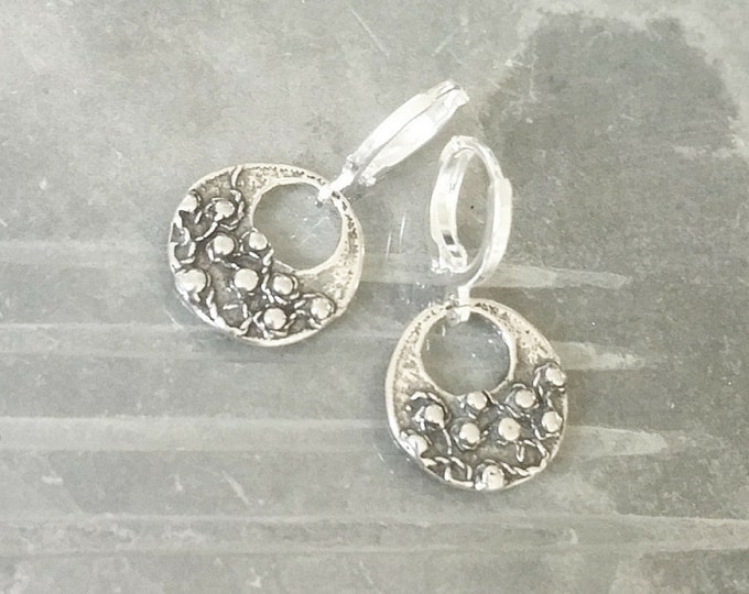 Small Silver Disc Earrings, Silver Disc Earrings, Small Disc Earrings, Disc Earrings, Small Silver Earrings, Silver Discs, Silver Earrings
