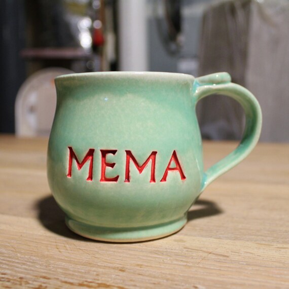 Personalized Mug Wheelthrown and Hand Stamped Stoneware Mug