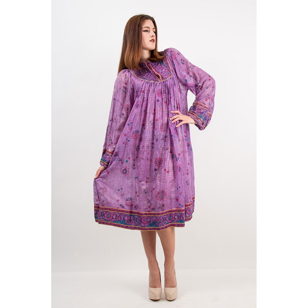 Vintage gauze dress / Oh Calcutta Indian cotton hippie dress