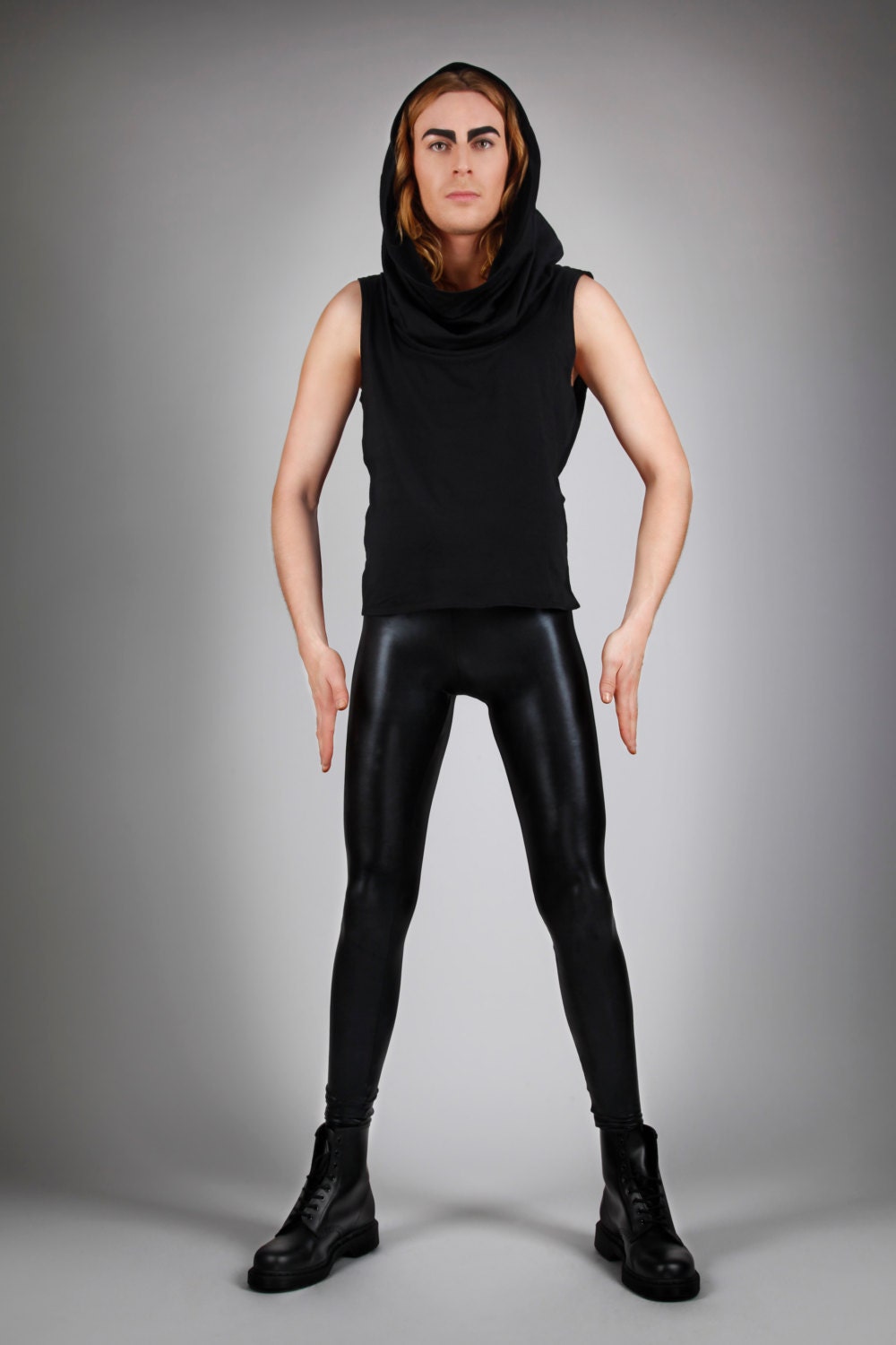 UK Men Patent Leather Metallic Shiny Leggings Trouser for Disco Clubwear  Costume | eBay