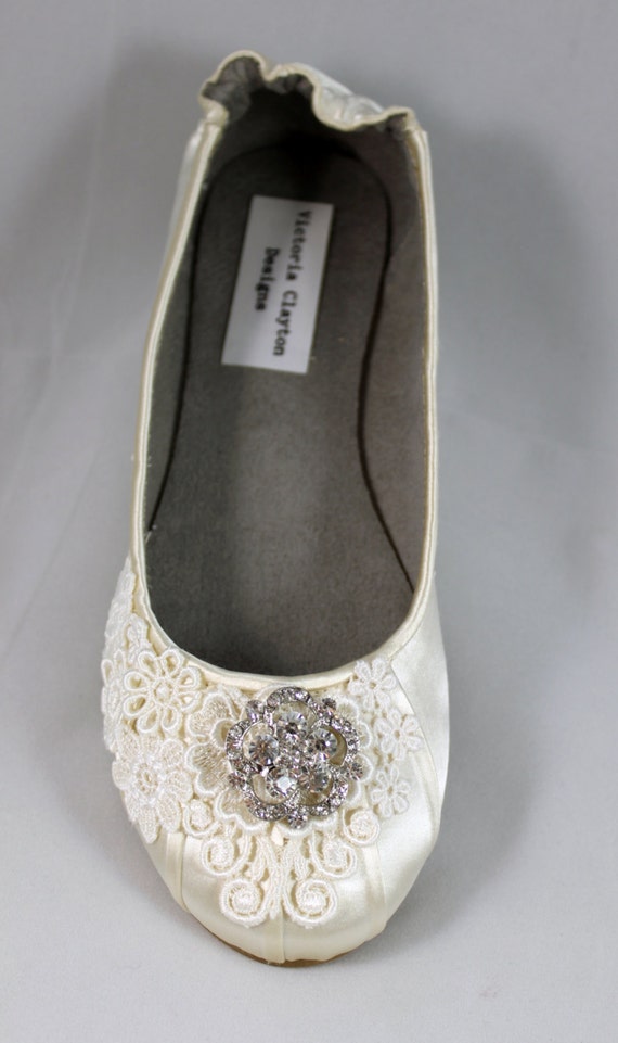 ivory sparkly flats