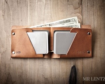 Mens Wallet, Mens Leather Wallet, Minimal Leather Wallet, Thin leather wallet, Leather Bifold 013