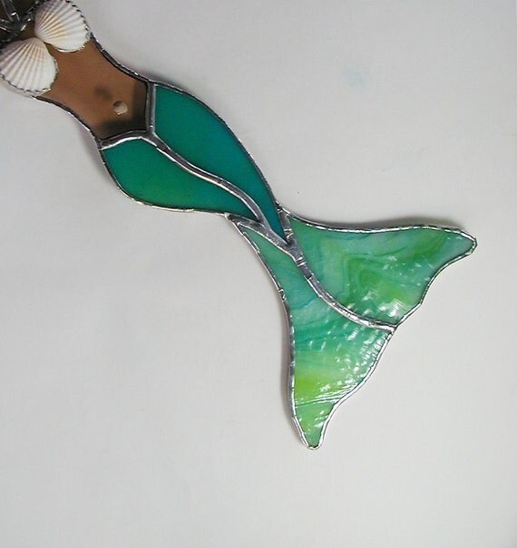 Mermaid Art Glass Mermaid Handmade Gift Stained By TraceofGlass