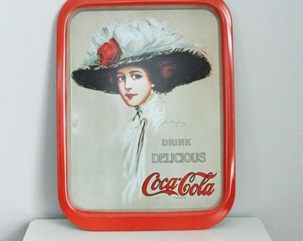 Coca Cola Metal Tray Gibson Girl Vintage