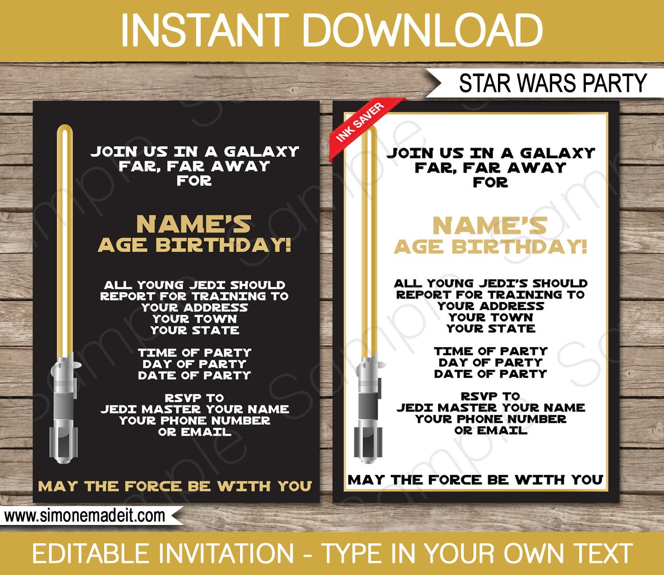 Star Wars Birthday Party Invitations Template 8