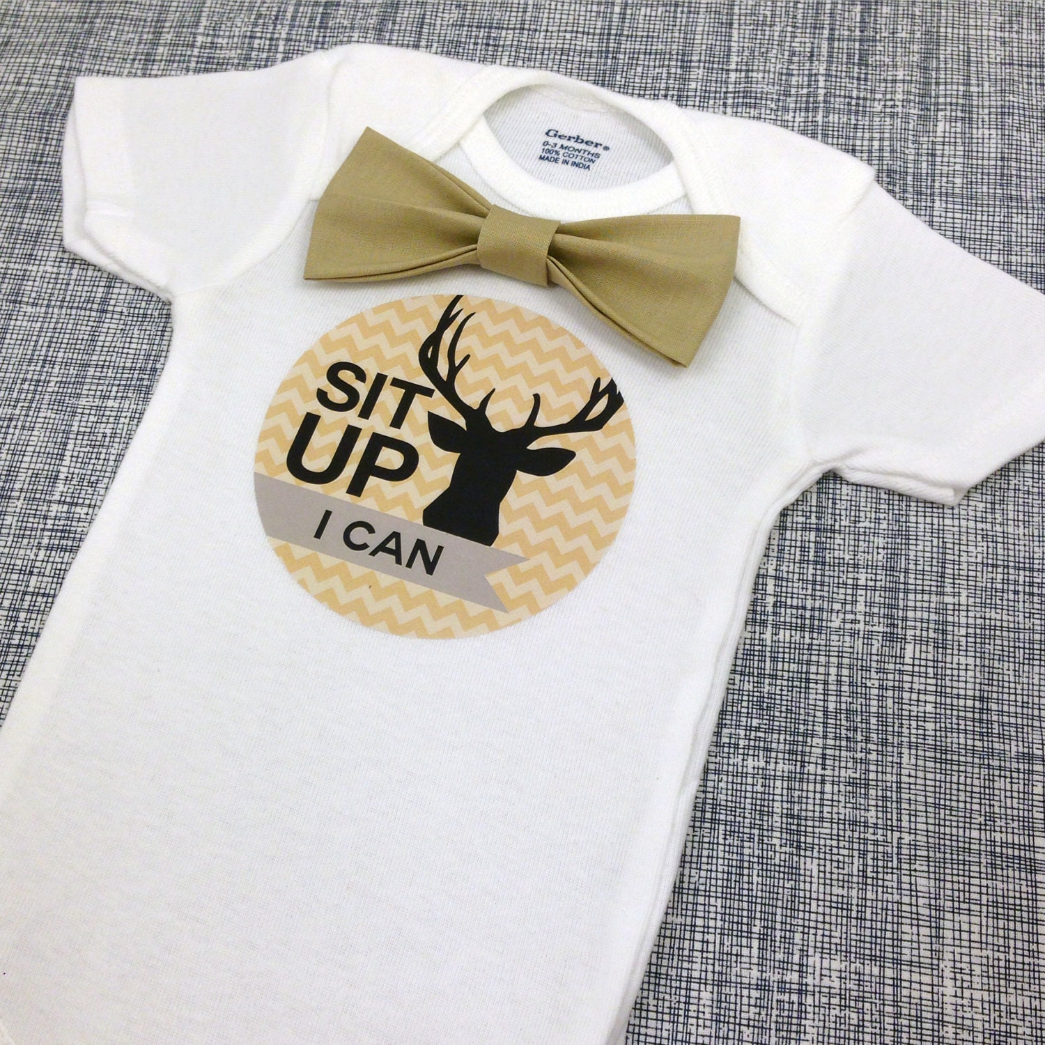 Baby Bow Tie Onesie® Baby Bowtie Onesie® Monthly Onesie®