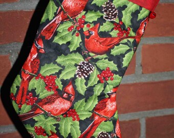 Red Cardinal Christmas Stocking