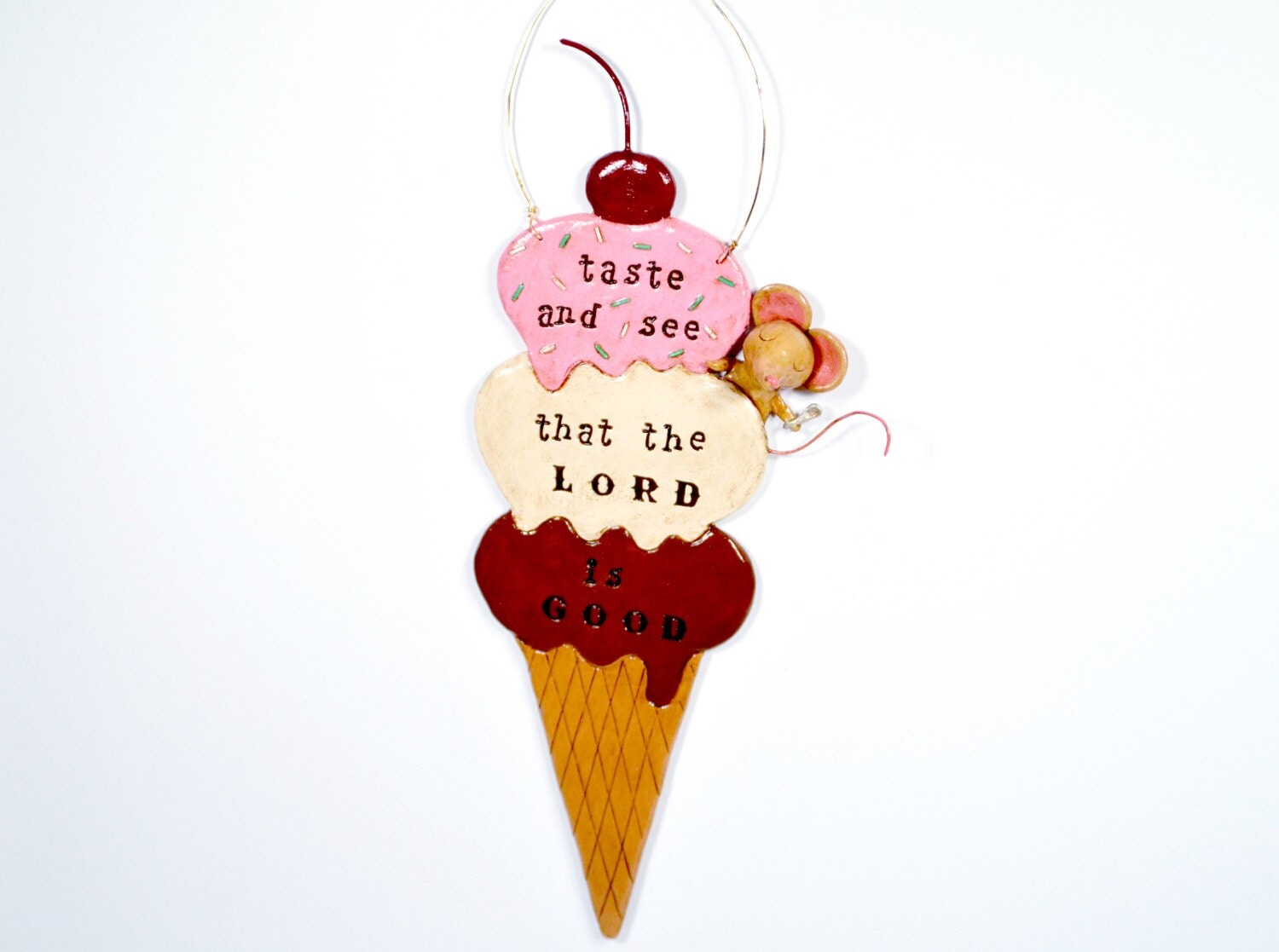 Ice Cream Wall Art Taste and See that the Lord is by PigAndPumpkin