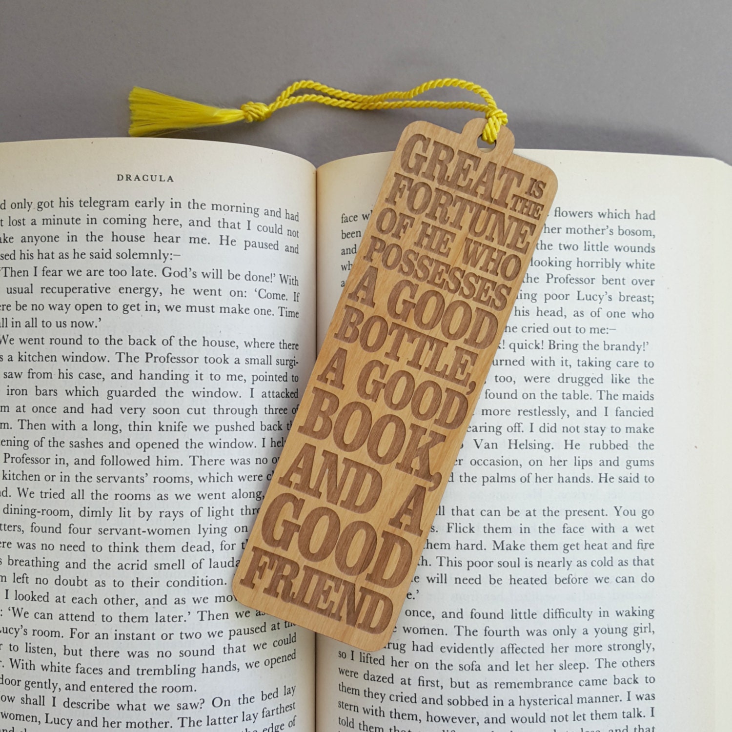 Bookmark With Quote Laser Engraved Alder Wood Great is the