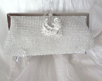 Clutch purse ~ Bridal clutch ~ Silver ~ Crystal Rhinestone ~ BLING ~ Evening bag ~ Prom ~ Beautiful ~ Formal Accessory ~ Brides bag