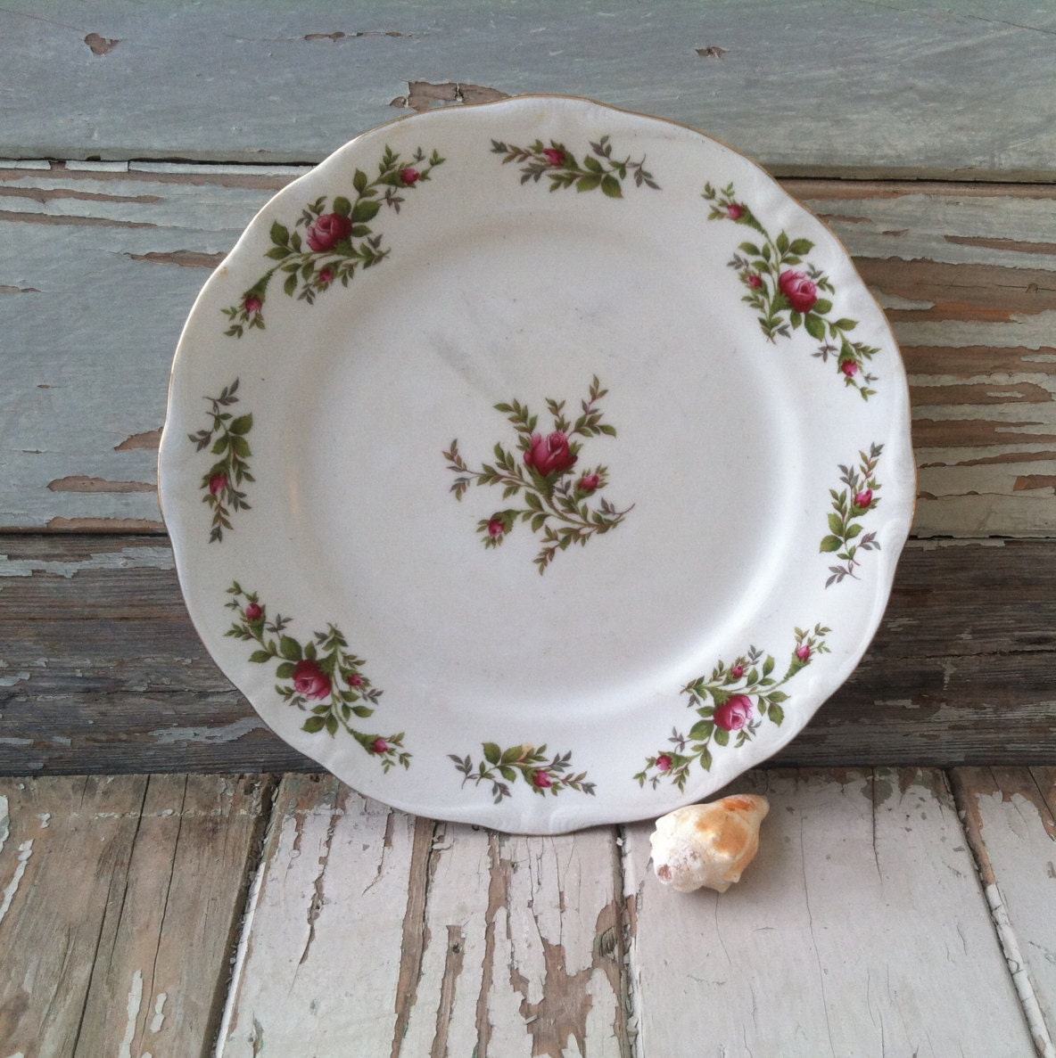 Antique Haviland China Rose Plate Victorian by happydayantiques