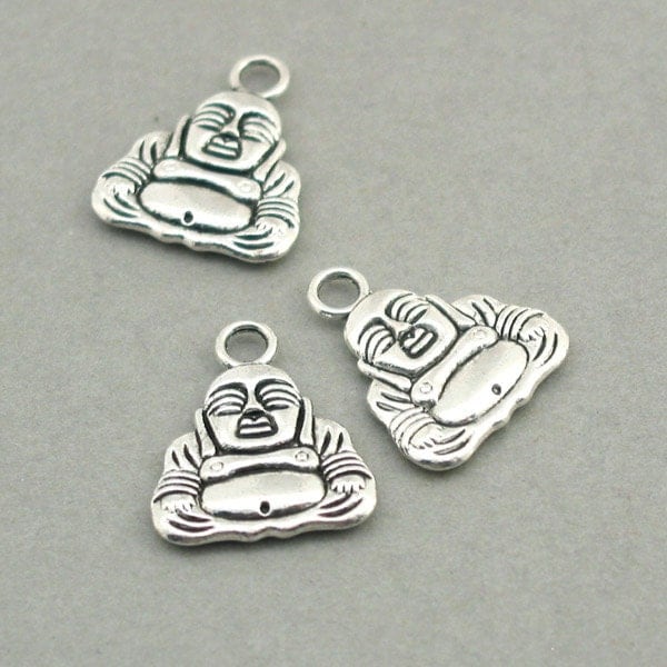 COL093 Buddha Charm Collection Antique Silver Tone 9 Different Charms