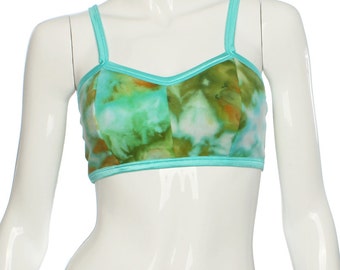 Pink Tie Dye Print Sports Bra