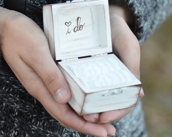 Rustic I DO ring bearer box