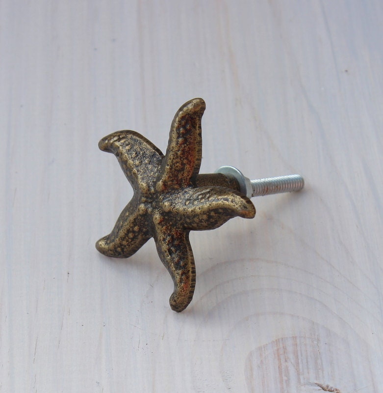 Nautical Starfish Knob Antique Bronze Knob Dresser