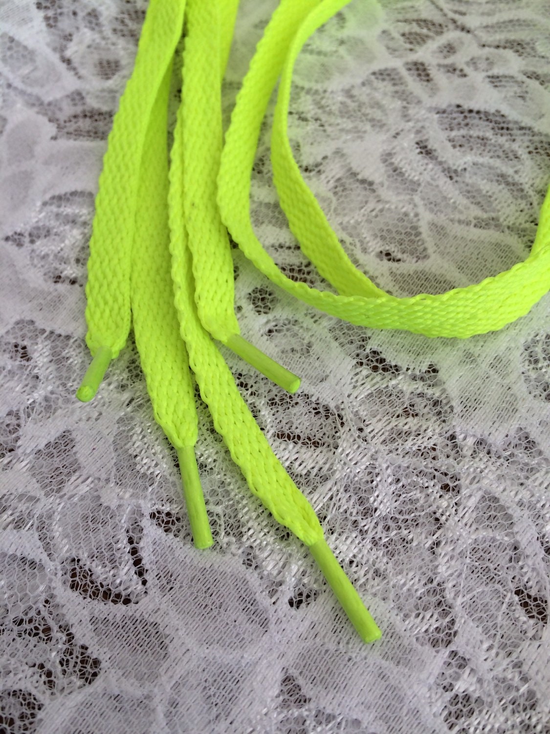 Neon Yellow Shoe Laces Bright Yellow Tennis by EllieMarieDesigns