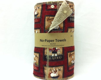 Unpaper towels, reusable paper towels, cloth paper towels, snapping paper towels - Chefs