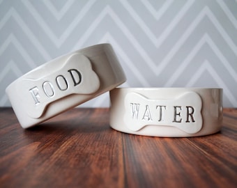 Dog Bowl - Food or Water Dog Bowls - 1 Small/Medium Size - Ceramic