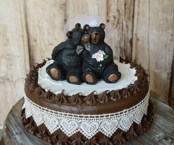 Black Bear Wedding Cake Topper Country Weddings Bride And Black Bear Wedding Cake Topper Country Weddings Bride And