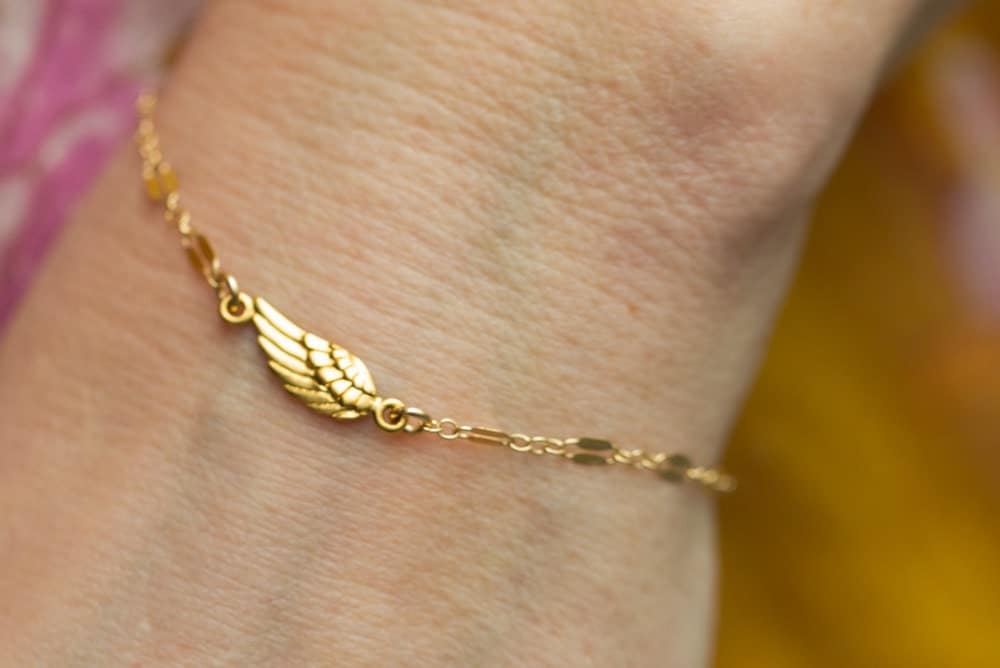 Angel Wing Bracelet Angel Bracelet Gold Charm Bracelet