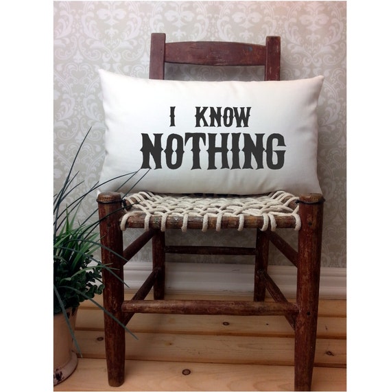 Man Cave Pillow I Know Nothing Oblong Pillow by henhouseoriginals