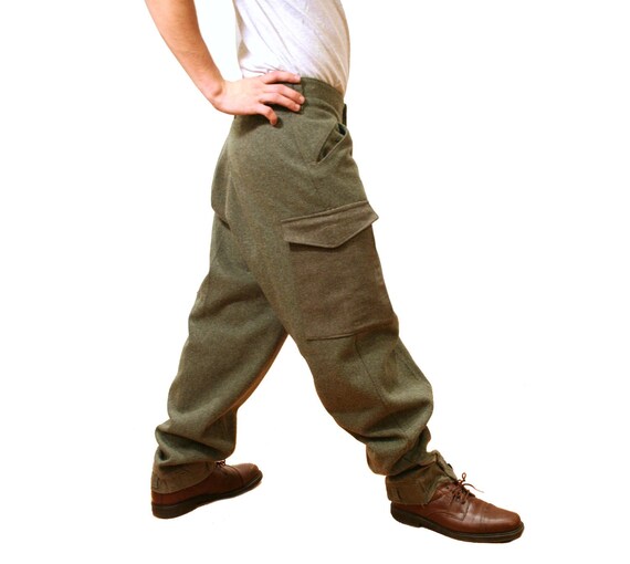 Vintage Swedish Wool Army Pants 40s Military Surplus Pants