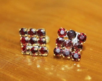 SALE! Antique Victorian Exquisite Garnet Bohemian Earrings E11