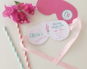 Spa Party Invitation - Spa Mask Invitation - pink, mint, girl party - Printable File - PDF