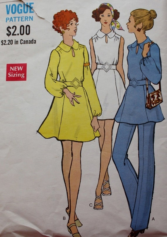 dress for bust patterns large Tunic Vogue Pattern Mini Sewing or Bust Pants 7796 31.5 Dress