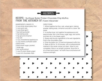 Printable & Editable Recipe Cards: Instant Download Modern Rolling Pin