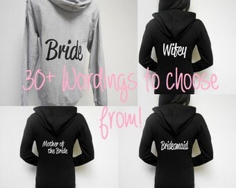 Mother-of-the-bride Hoodie. Mother-of-the-groom Hoodie. Mother of the bride zip up. Mother of the Groom Zip Up. Bridal Party Hoodies. UNISEX