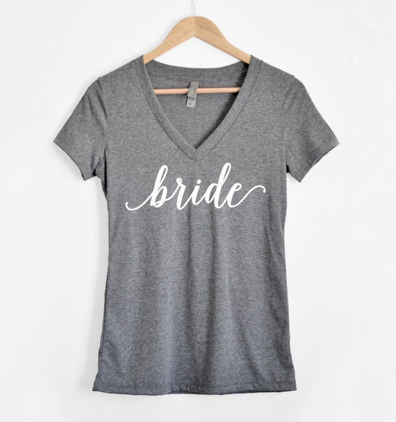 Bride Shirt Custom V Neck Bachelorette Party Shirts by HARVEYGREY