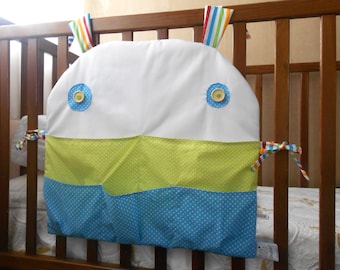 Crib organizer | Baby crib pocket organizer | Crib tidy monster bag | Bed caddy monster | Nursery decor organizer | Monster bag | Kids room