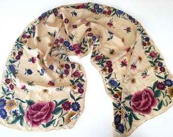 Vintage Albert Nipon Floral Scarf