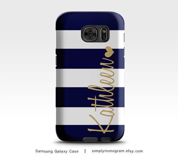 Navy and Gold Striped Case