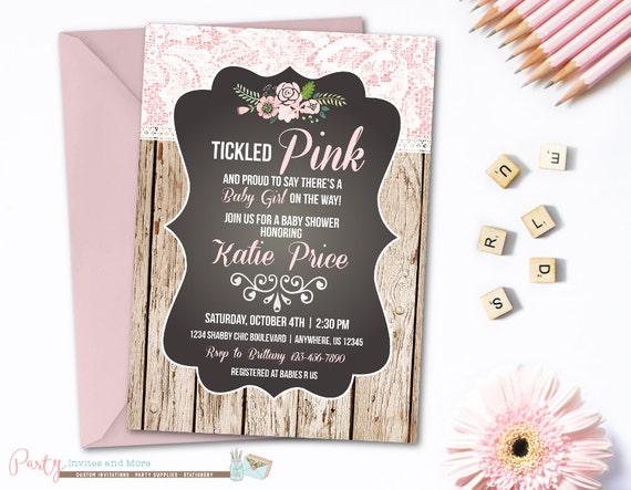 Tickled Pink Shower Invitations 3