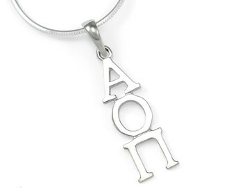 Alpha Omicron Pi Sterling Silver Lavaliere // ΑΟΠ // Sorority necklace // Gifts for Her // Sorority gifts // Big and Little // aoii // Greek